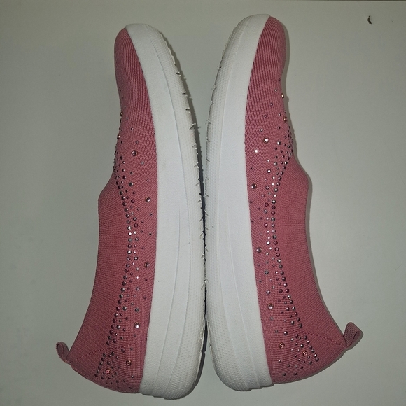 FitFlop UberKnit Ombre Crystal Ballerina Flat Pink Size 10 - Picture 9 of 10